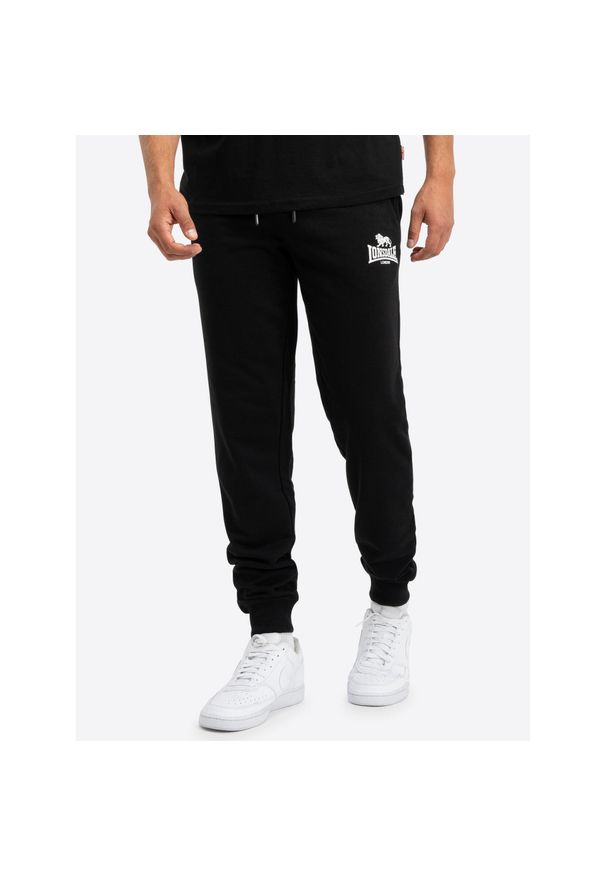 Spodnie do biegania Lonsdale Pilsdon. Okazja: na co dzień. Kolor: czarny. Materiał: dresówka. Styl: casual, elegancki