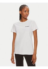 Karl Lagerfeld - KARL LAGERFELD T-Shirt Essential 245W1714 Biały Regular Fit. Typ kołnierza: dekolt w karo. Kolor: biały. Materiał: bawełna