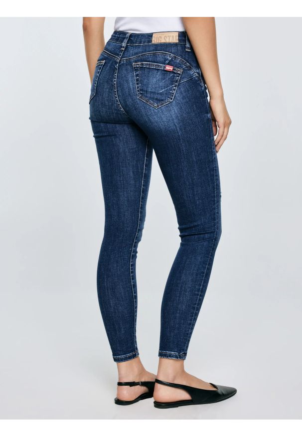 Big-Star - Jeansy damskie push up z wysokim stanem niebieskie Melinda High Waist 521. Stan: podwyższony. Kolor: niebieski. Styl: retro, elegancki, vintage