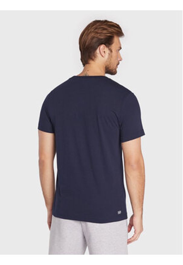 Lacoste T-Shirt TH2042 Granatowy Regular Fit. Kolor: niebieski. Materiał: bawełna