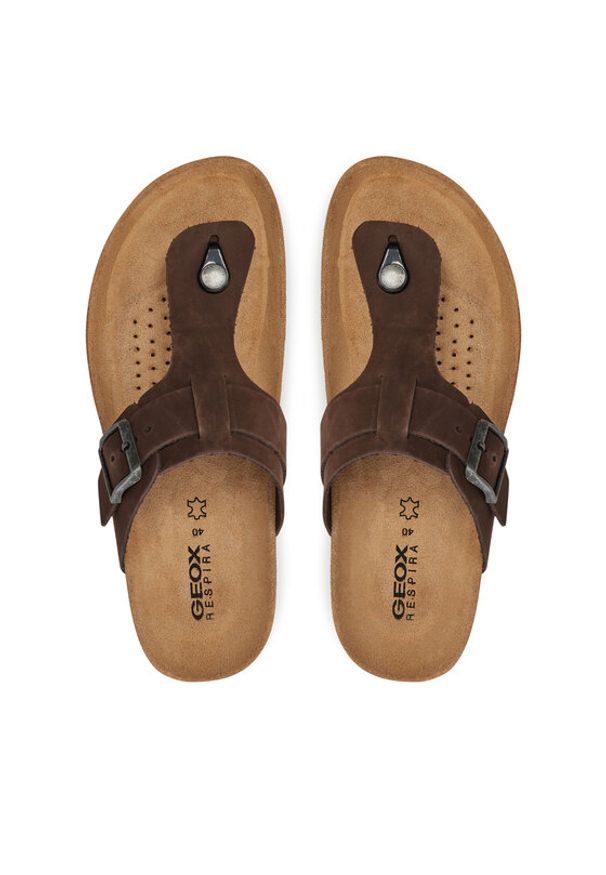 Geox Japonki U Sandal Ghita D U159VD 00032 C6024 Brązowy. Kolor: brązowy. Materiał: nubuk, skóra