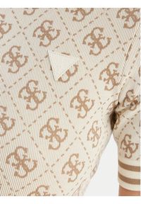 Guess T-Shirt V5BP07 K2000 Beżowy Slim Fit. Kolor: beżowy. Materiał: syntetyk #5