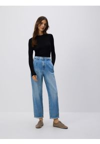 Reserved - Jeansy barrel leg - niebieski. Kolor: niebieski #1