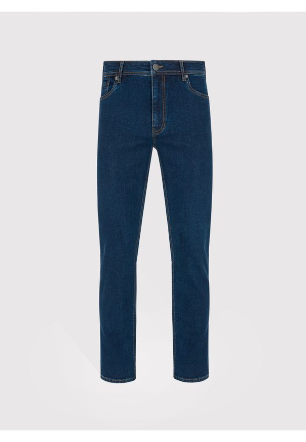 Pako Lorente - PAKO LORENTE - Granatowe spodnie męskie jeans. Okazja: na co dzień. Kolor: niebieski. Materiał: jeans. Styl: casual, klasyczny