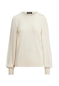 Lauren Ralph Lauren - LAUREN RALPH LAUREN Sweter 200980974002 Beżowy Relaxed Fit. Kolor: beżowy. Materiał: bawełna