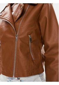 Brave Soul Kurtka z imitacji skóry LJK-SVEATAN Brązowy Straight Fit. Kolor: brązowy. Materiał: wiskoza #6