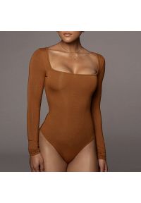 Intica - Body z kwadratowym dekoltem na wyjątkowe okazje Josipa. Kolor: beżowy. Materiał: materiał. Wzór: gładki #5