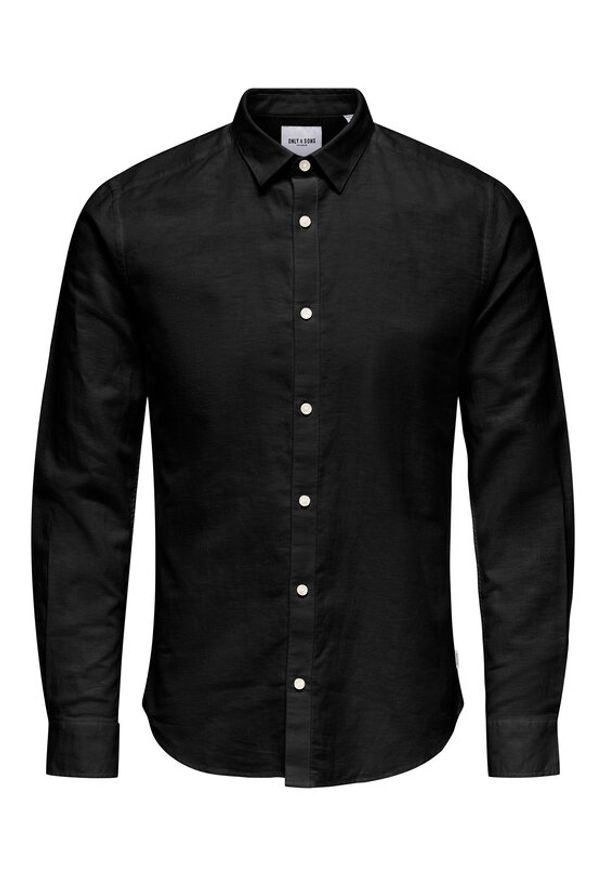 Only & Sons Koszula 22012321 Czarny Slim Fit. Kolor: czarny. Materiał: bawełna