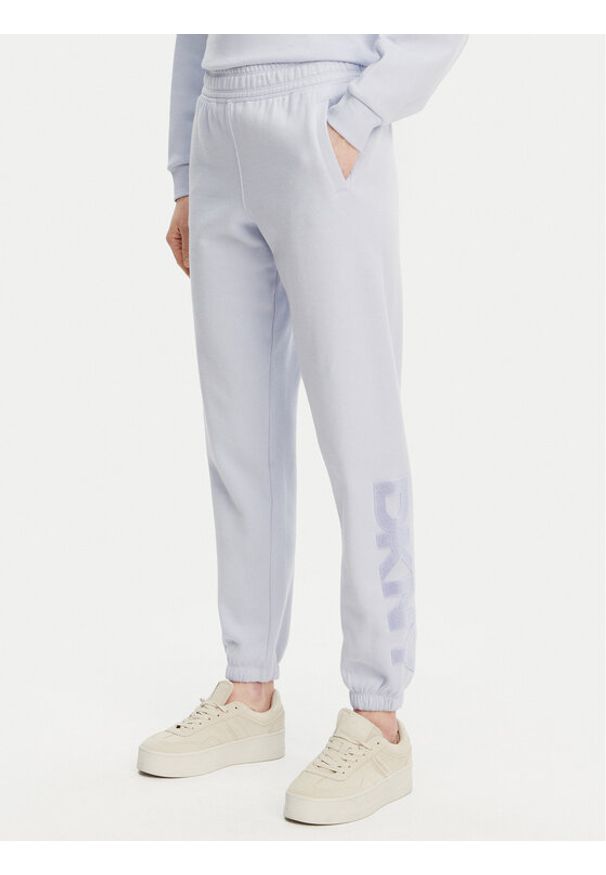 DKNY Sport Spodnie dresowe DP5P3585 Błękitny Regular Fit. Kolor: niebieski. Materiał: syntetyk, bawełna