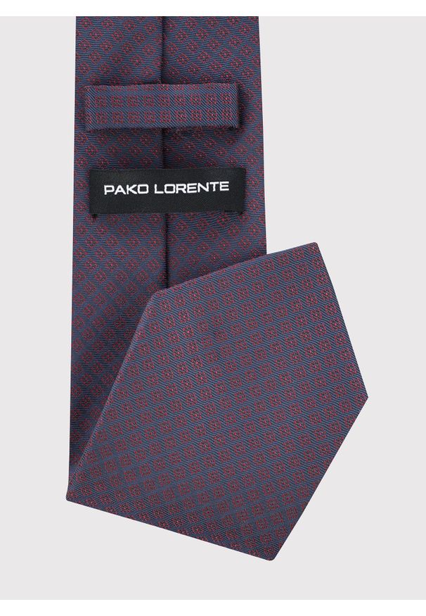 Pako Lorente - PAKO LORENTE – Bordowy krawat wewzór. Okazja: na spotkanie biznesowe. Kolor: czerwony. Materiał: poliester. Styl: biznesowy