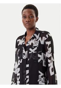 DKNY Koszula P4RA6FXZ Czarny Regular Fit. Kolor: czarny. Materiał: syntetyk