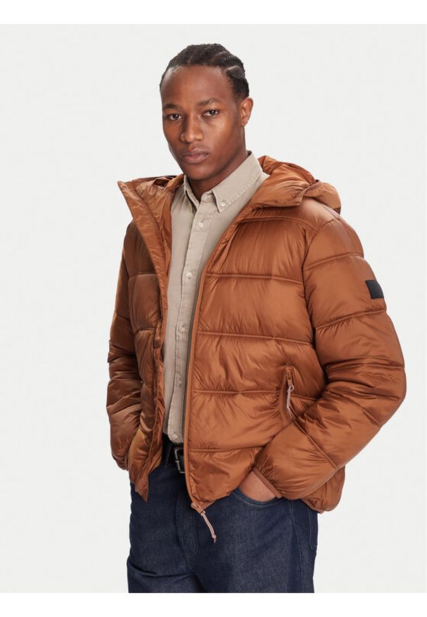 Tommy Jeans Kurtka zimowa DM0DM22044 Brązowy Regular Fit. Kolor: brązowy. Materiał: syntetyk. Sezon: zima