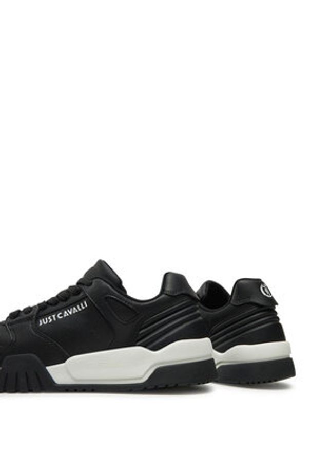 Just Cavalli Sneakersy 77QA3SA1 Czarny. Kolor: czarny. Materiał: skóra