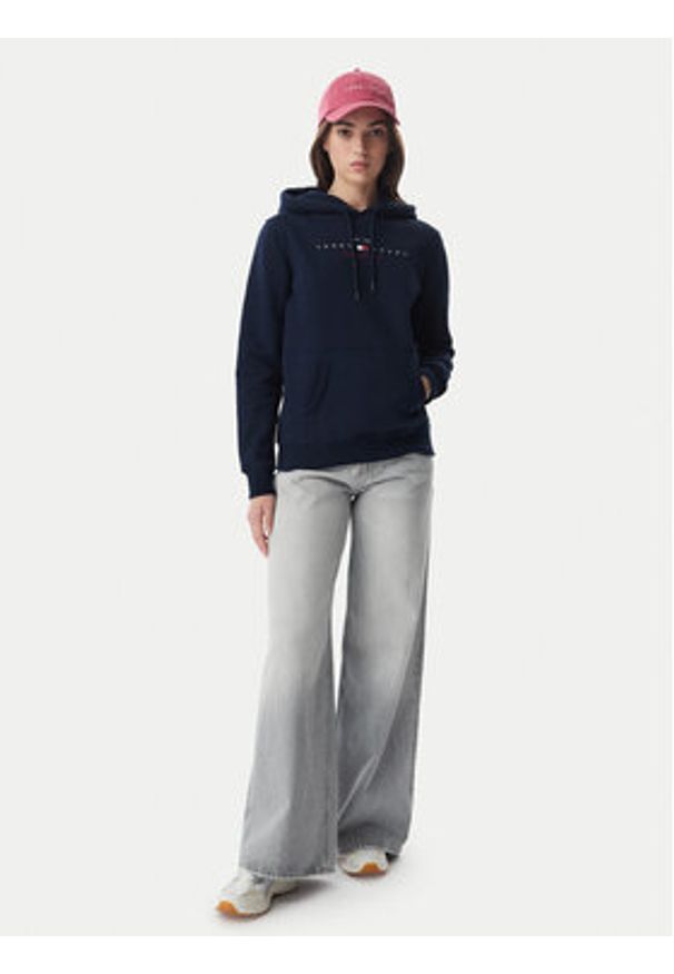 Tommy Jeans Bluza Linear DW0DW23485 Granatowy Regular Fit. Kolor: niebieski. Materiał: bawełna