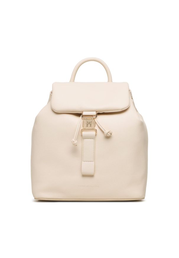 TOMMY HILFIGER - Plecak Tommy Hilfiger AW0AW14883 AA8. Kolor: beżowy. Materiał: skóra