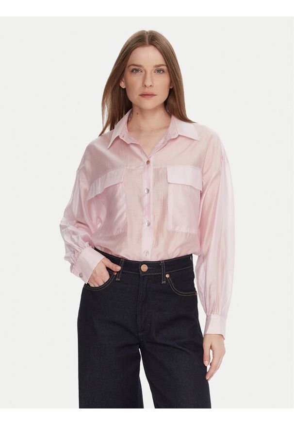 Rinascimento Koszula CFC0123656003 Różowy Relaxed Fit. Kolor: różowy. Materiał: syntetyk