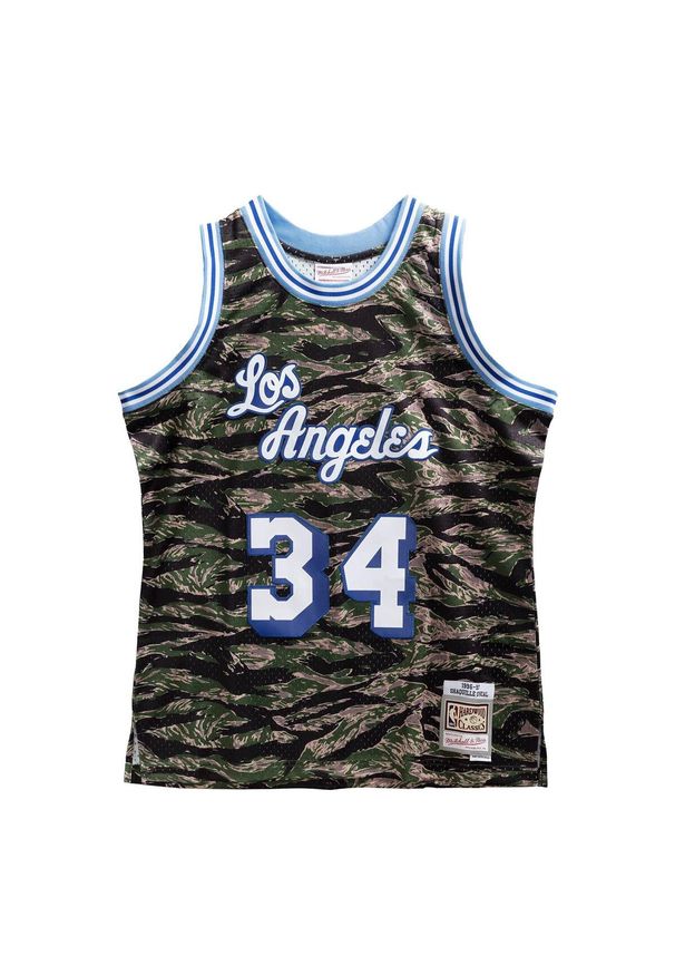 Mitchell & Ness - Jersey Los Angeles Lakers tiger camo. Kolor: zielony, brązowy, wielokolorowy. Materiał: jersey. Sport: koszykówka, fitness