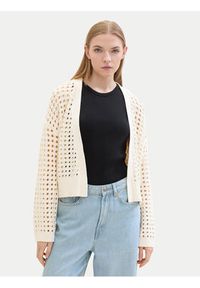 Tom Tailor Denim Kardigan 1040756 Beżowy Relaxed Fit. Kolor: beżowy. Materiał: bawełna