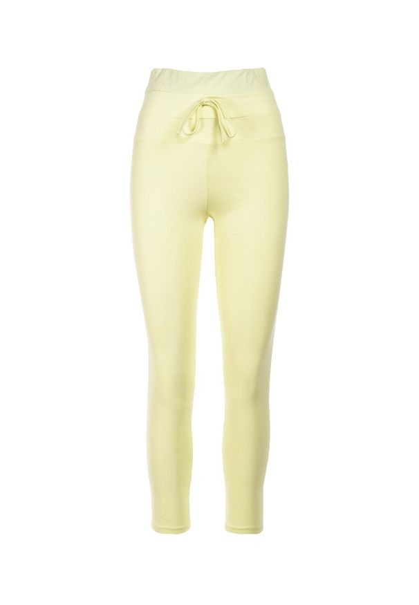 Born2be - Żółte Legginsy Mariris. Stan: podwyższony. Kolor: żółty. Materiał: dzianina. Długość: krótkie