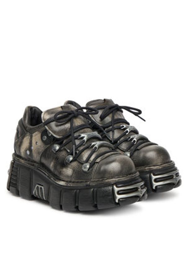 NEW ROCK Sneakersy M-120N-C69 Czarny. Kolor: czarny. Materiał: skóra