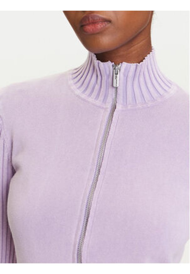 Karl Lagerfeld Jeans Kardigan A3W18010 Fioletowy Slim Fit. Kolor: fioletowy. Materiał: bawełna