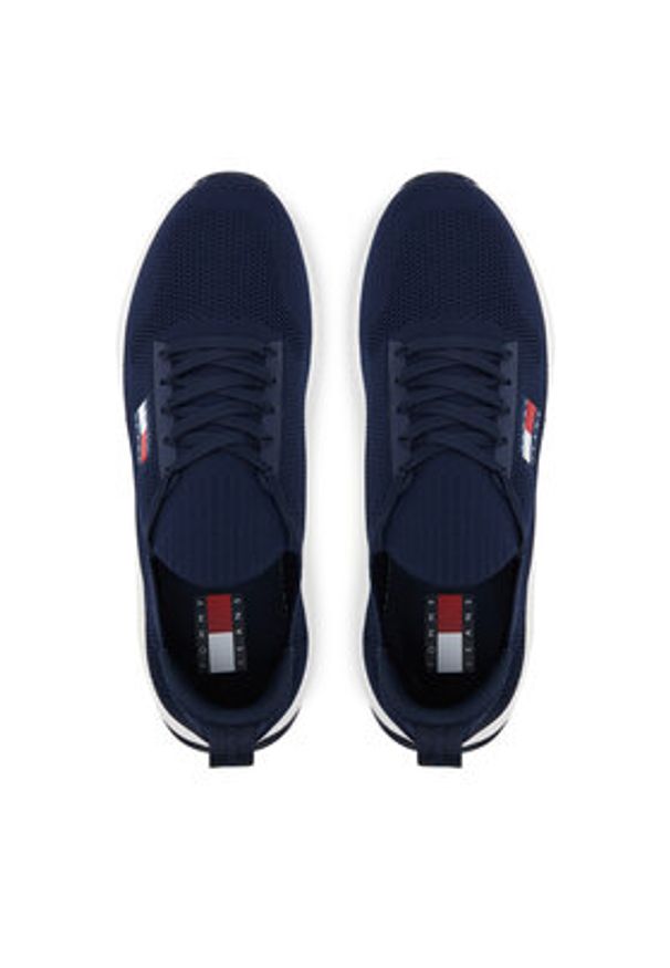 Tommy Jeans Sneakersy Runner Kntitted EM0EM01555 Granatowy. Kolor: niebieski. Materiał: materiał