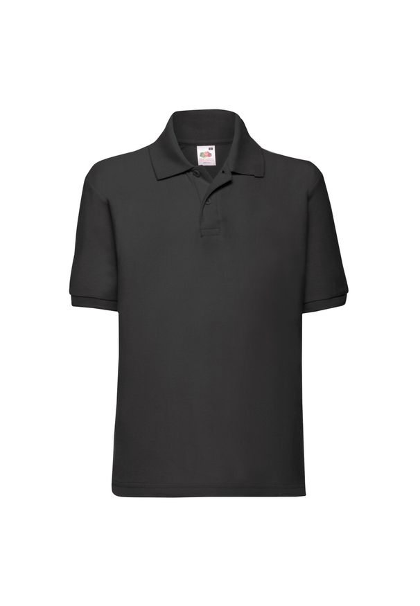 FRUIT OF THE LOOM - Koszulka Polo Dla Dzieci 65/35. Typ kołnierza: polo. Kolor: czarny