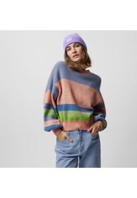 outhorn - Sweter o kroju boxy damski - kolorowy. Materiał: poliester, prążkowany, poliamid, materiał, akryl, dzianina. Wzór: kolorowy #7
