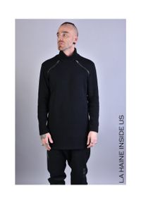 La Haine Inside Us Sweter "LM060" | A23083J LM060 | Mężczyzna | Czarny. Kolor: czarny. Materiał: bawełna, poliester, elastan. Długość: długie. Wzór: aplikacja #3