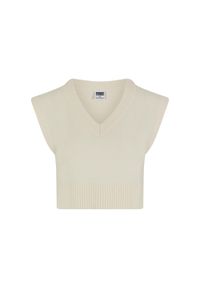 Top bez rękawów dla kobiet Urban Classics. Typ kołnierza: dekolt w kształcie V. Kolor: biały. Materiał: polar. Długość rękawa: bez rękawów. Sezon: zima #1