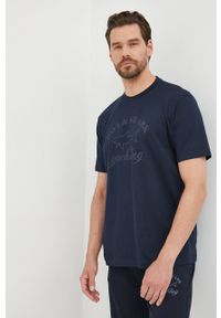 PAUL & SHARK - Paul&Shark t-shirt bawełniany kolor granatowy z nadrukiem. Kolor: niebieski. Materiał: bawełna. Wzór: nadruk