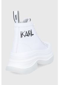Karl Lagerfeld - Trampki. Nosek buta: okrągły. Zapięcie: sznurówki. Kolor: biały. Materiał: guma. Obcas: na platformie #5
