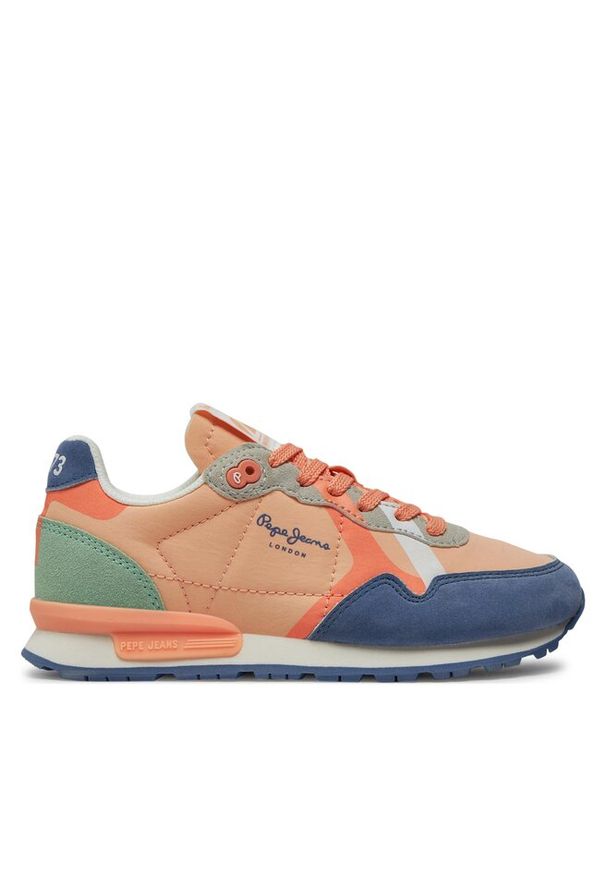 Sneakersy Pepe Jeans. Kolor: pomarańczowy. Wzór: nadruk