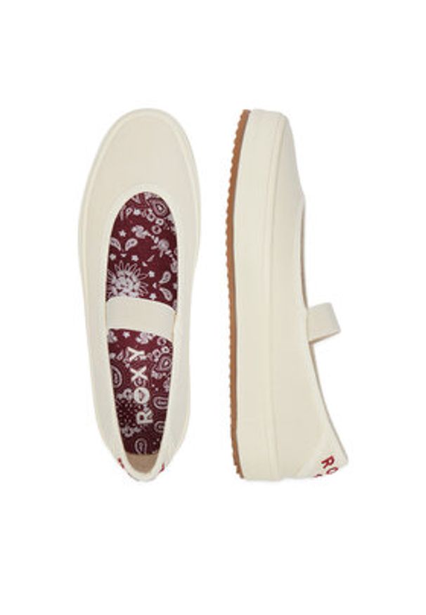 Roxy Tenisówki CWBEOB-HRY25626-1 Écru. Kolor: kremowy. Materiał: materiał