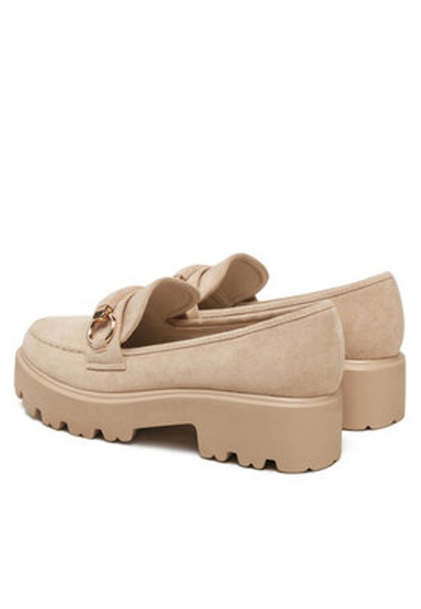DeeZee Loafersy LE601-4 Beżowy. Kolor: beżowy. Materiał: materiał
