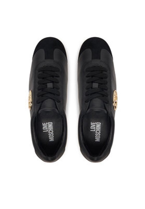 Love Moschino - LOVE MOSCHINO Sneakersy JA10121G1OIK100A Czarny. Kolor: czarny. Materiał: skóra
