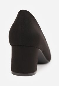 Renee - Czarne Casualowe Czółenka na Słupku Bastien. Okazja: na co dzień. Kolor: czarny. Wzór: jednolity, gładki. Obcas: na słupku. Styl: casual #7