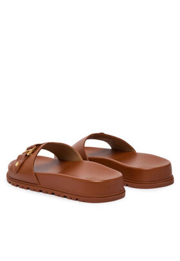 Lauren Ralph Lauren - LAUREN RALPH LAUREN Klapki 802982883001 Brązowy. Kolor: brązowy. Materiał: skóra