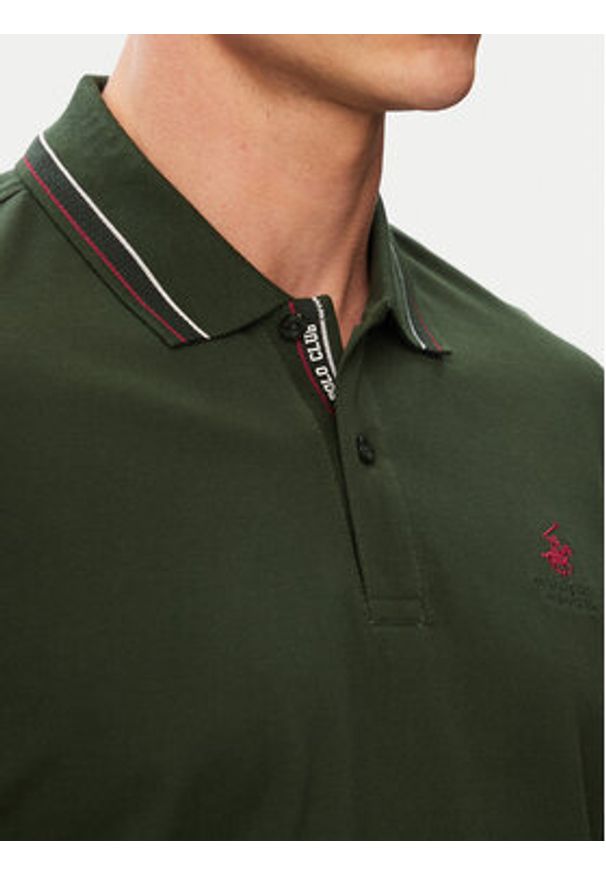 Beverly Hills Polo Club Polo P-SS26M-P450111 Zielony ciemny Regular Fit. Typ kołnierza: polo. Kolor: zielony. Materiał: bawełna