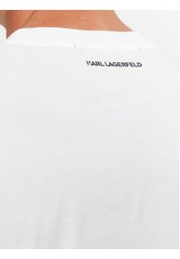 Karl Lagerfeld - KARL LAGERFELD T-Shirt 755061 534241 Biały Regular Fit. Typ kołnierza: dekolt w karo. Kolor: biały. Materiał: bawełna #4