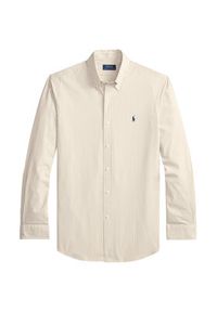 Polo Ralph Lauren Koszula 710929344500 Beżowy jasny Slim Fit. Typ kołnierza: polo. Kolor: beżowy. Materiał: bawełna #4