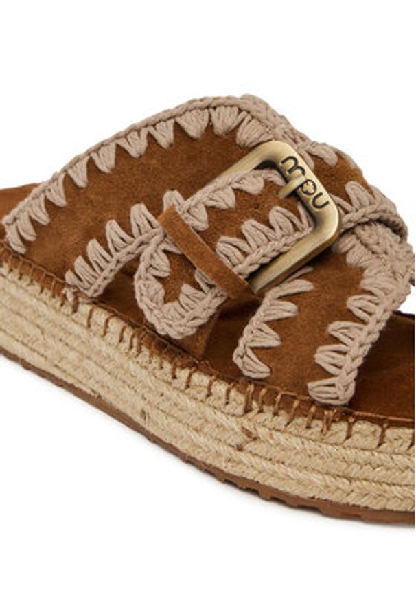 Mou Espadryle Jute sandal MU.SW641003A Brązowy. Kolor: brązowy. Materiał: zamsz, skóra