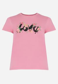 Born2be - Różowy Bawełniany T-shirt z Krótkim Rękawem i Nadrukiem Naremena. Kolor: różowy. Materiał: bawełna. Długość rękawa: krótki rękaw. Długość: krótkie. Wzór: nadruk. Sezon: wiosna, lato #6