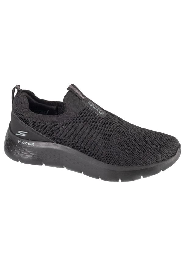 skechers - Buty do chodzenia męskie Skechers Go Walk Flex Peerless. Kolor: czarny. Materiał: syntetyk, materiał. Szerokość cholewki: normalna. Sport: turystyka piesza