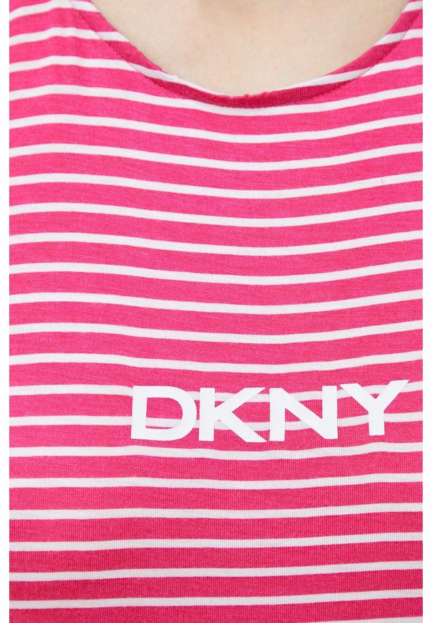 DKNY - Dkny koszula nocna damska kolor różowy. Kolor: różowy. Materiał: dzianina