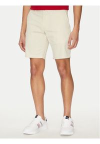 TOMMY HILFIGER - Tommy Hilfiger Szorty materiałowe Brooklyn MW0MW23563 Beżowy Regular Fit. Kolor: beżowy. Materiał: bawełna