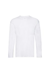 FRUIT OF THE LOOM - Męska Oryginalna Koszulka Z Długim Rękawem. Kolor: biały. Długość rękawa: długi rękaw. Długość: długie. Sport: turystyka piesza #1