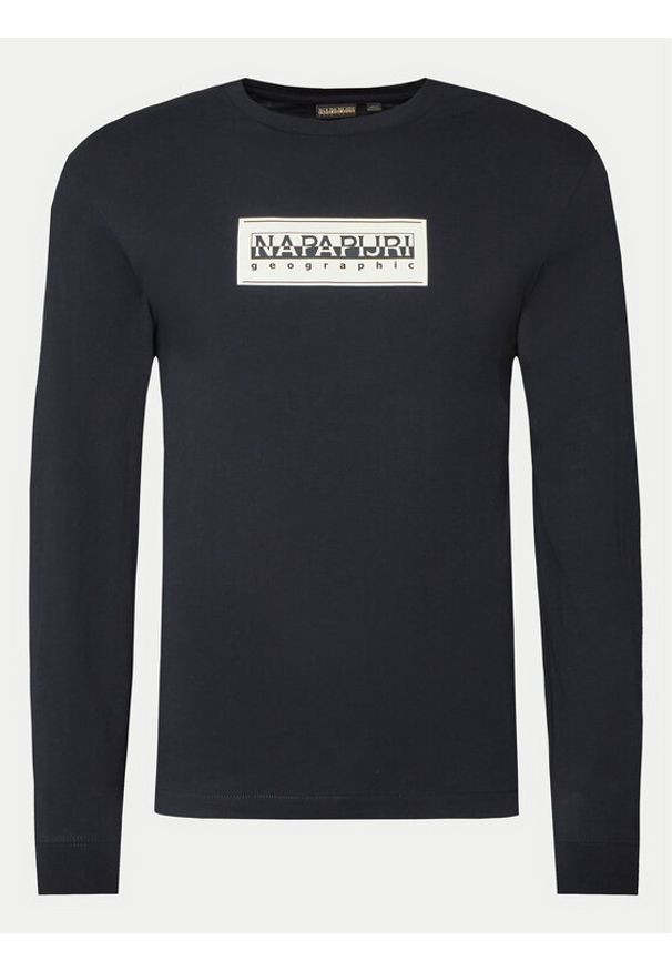 Napapijri Longsleeve S-Box Logo NP0A4I3M Czarny Regular Fit. Kolor: czarny. Materiał: bawełna. Długość rękawa: długi rękaw