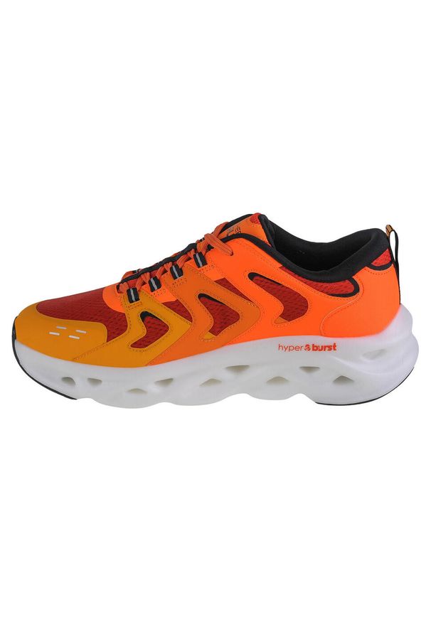 skechers - Buty do biegania męskie Skechers Go Run Swirl Tech-surge. Kolor: żółty, czerwony, pomarańczowy, wielokolorowy. Sport: bieganie