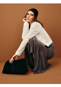 Sinsay - Strukturalny sweter - kremowy. Kolor: kremowy